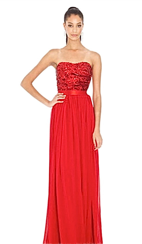 Sequin Bandeau Gown