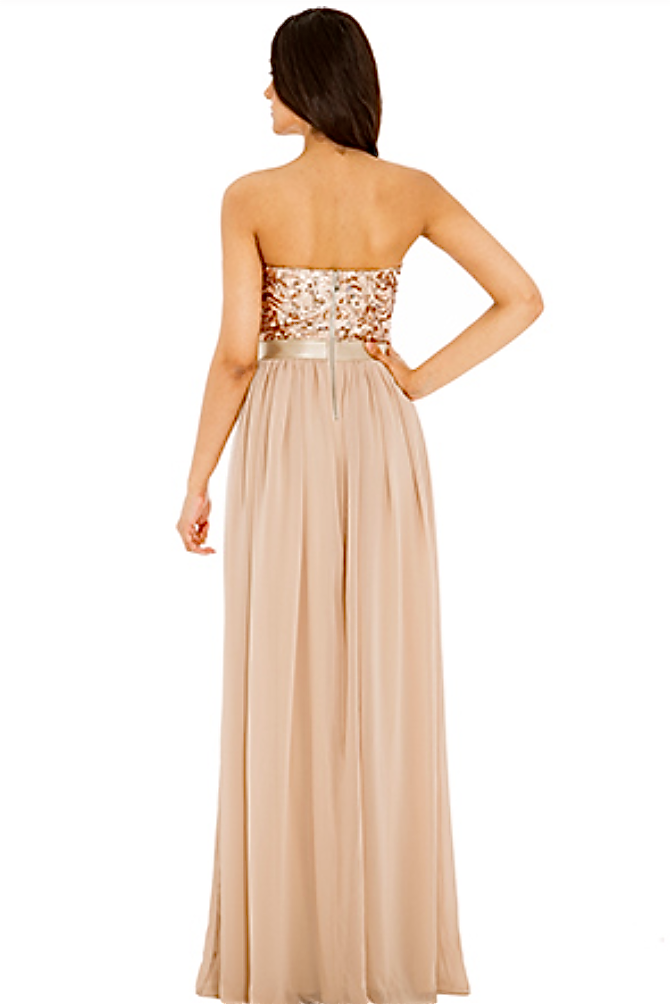 Sequin Bandeau Gown