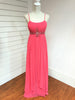 Coral gem flower chiffon dress.