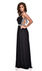 Black Grecian Backless Dress