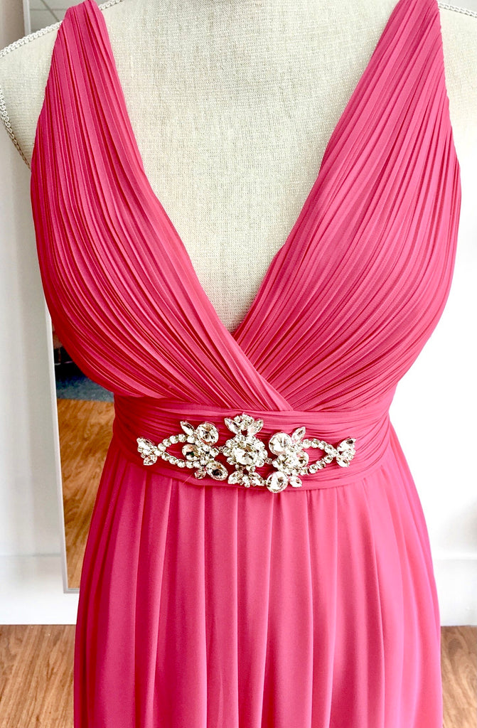 Hot pink chiffon dress