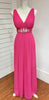 Hot pink chiffon dress